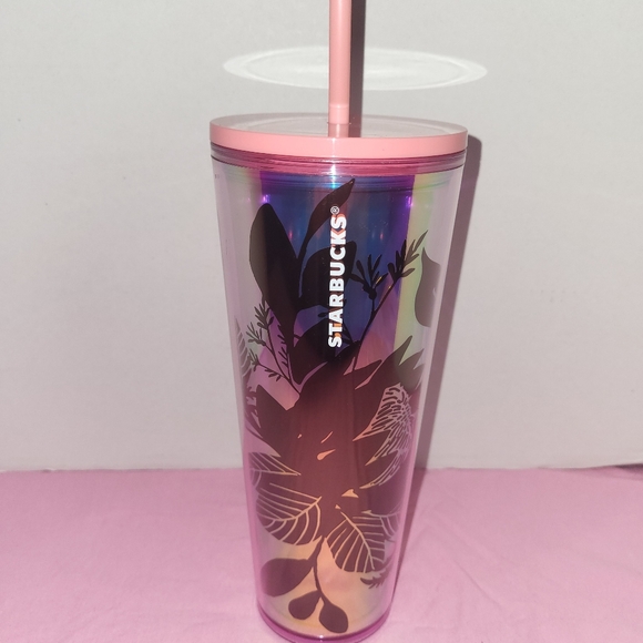 Starbucks Spring 2022 Mother’s Day Pink Flower Iridescent 24oz Tumbler Venti - Picture 1 of 7